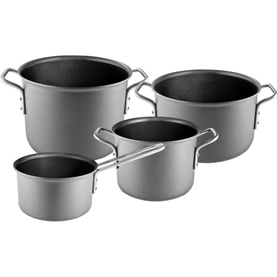 Eva Solo sada hrnců Greyline Ceramic nepřilnavé 4 ks – hrnce s keramickým nepřilnavým povrchem pro každodenní vaření