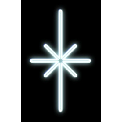 DecoLED LED svetelný motív hviezda polaris závesná 26 x 45 cm ľadovo biela