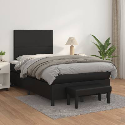 vidaXL Box spring postel s matrací 3137535 umělá kůže černá
