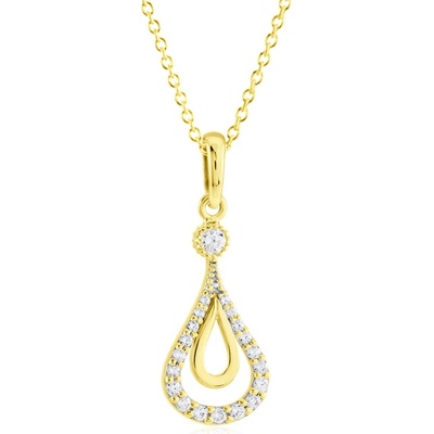 Gemmax Zlatý řetízek s přívěskem kapka GLSCB-39701-36261