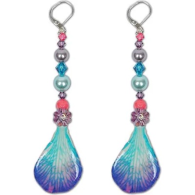 Dannyra Обици с листенца от естествена орхидея, кристали Swarovski и перли Princess Orchid Dannyra Jewels