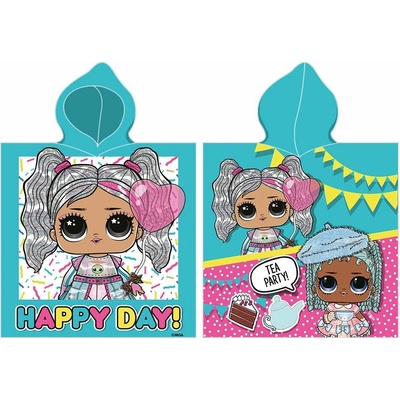 Carbotex pončo osuška s kapucňou L.O.L. Surprise Happy Day 100% bavlna s gramážou 300 g/m² 50 x 110 cm