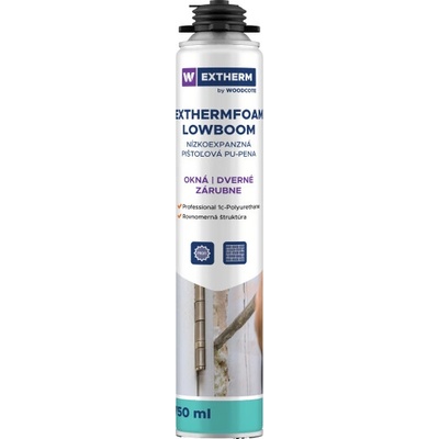 WOODCOTE EXTHERM Nízkoexpanzná pištoľová pena FOAM LOWBOOM PROFI 750 ml