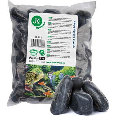 JK ANIMALS Kremenné valounky čierne 2 kg