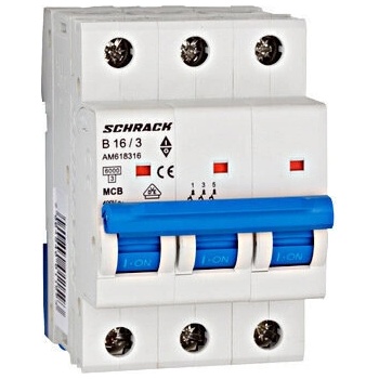Schrack Миниатюрен прекъсвач AMPARO 6kA, B 16A, 3P (AM618316)