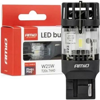 AMIO LED žárovka LumiTec T20S 7440 W21W 12V FULL CANBUS bílá 1ks – Zbozi.Blesk.cz