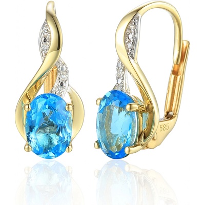 Klenoty Budín zlaté diamantové s brilianty a modrými topazy 3834555-5-0-93