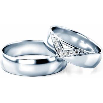 Image 1 of SAVICKI Сватбени халки: бяло злато, полукръгъл профил. 5 мм