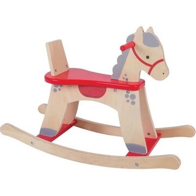 Bigjigs Toys Дървено люлеещо се конче за яздене Bigjigs - Червено (BJ230)