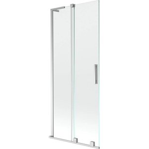 Mexen Velar L двукрилен плъзгащ се параван за вана 85 x 150 cm, прозрачен, хром - 896-085-003-01-01 (896-085-003-01-01)