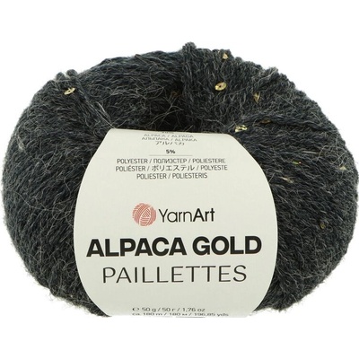 YarnArt Alpaca Gold Paillettes 9314 tmavosivá