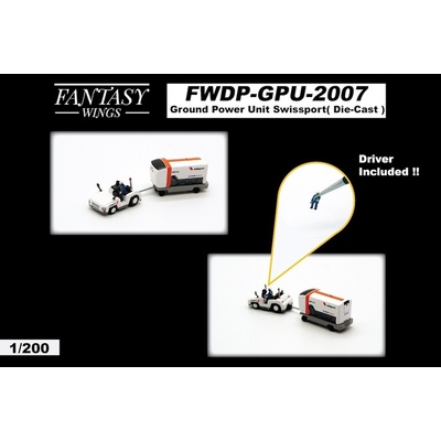 JC Wings Airport Accessories Ground Power Unit Set Swissport 1:200