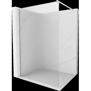 Mexen Kioto стена за душ Walk-in 130 x 200 cm, райета 8 mm, четкан никел - 800-130-101-97-09 (800-130-101-97-09)