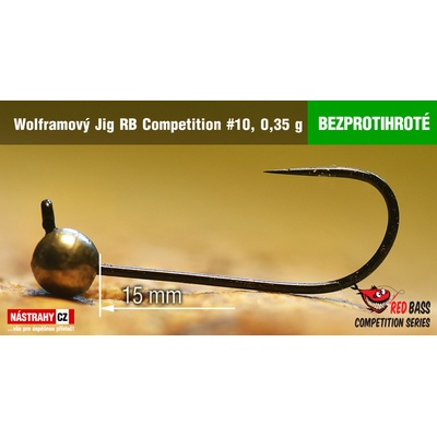 NASTRAHY.cz Bezprotihrotý wolframový Jig RB Competition #10 14 mm 0,35 g Nikl 5 ks