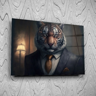 Art gift Стъклено АРТ пано - Тигър в костюм
