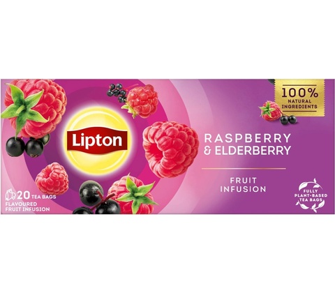 Lipton Čaj Raspberry with Elderberry 20 ks
