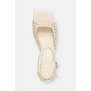 Souliers Martinez сандали с нисък ток от кожа VERONICA (VERONICA.WHITE)