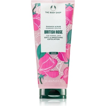 The Body Shop British Rose Shower Scrub нежен пилинг за тяло с аромат на рози 200ml