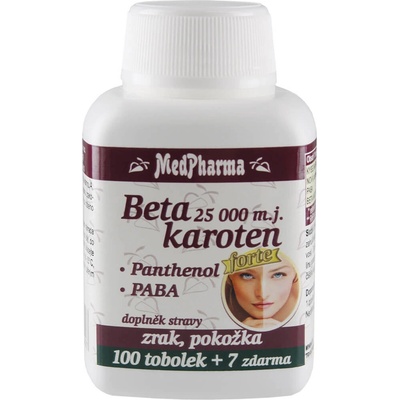MedPharma Beta karotén forte 25000 IU + panthenol + PABA 107 kapsúl