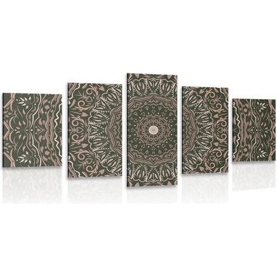 5-dílný obraz Mandala ve vintage stylu - 200x100