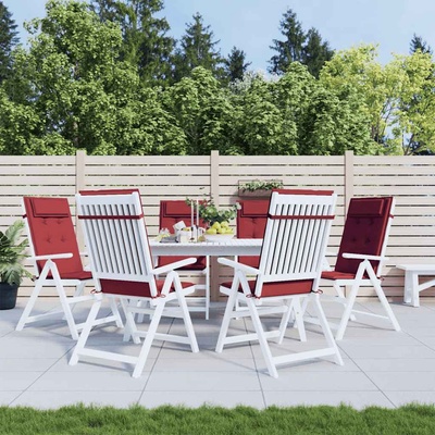 vidaXL Възглавници за столове с облегалка 6 бр виненочервен плат (361903)