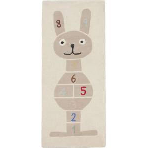 OYOY Mini Ръчно изработено детско килимче за игра със смес от вълна 75x180 cm Rabbit Hopscotch - OYOY Mini (M107348)