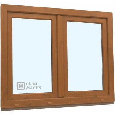 KÖMMERLING Plastové okno - 70 AD, 1200x900 mm, O+OS klapačka, zlatý dub čiré, zlatý dub/bílá