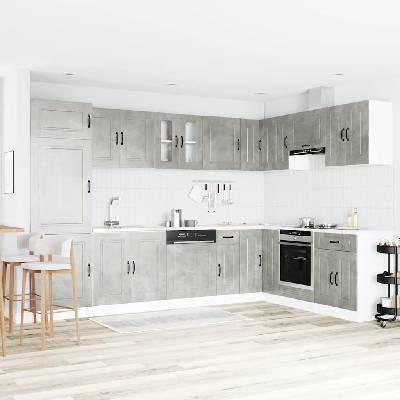 vidaXL Кухненски шкаф с врата Kalmar Циментено сиво 80 x 46 x 81, 5 см (3315005)