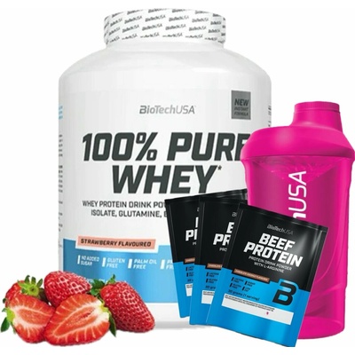 AKCE BioTech 100% Pure Whey 2270 g + ZDARMA Šejkr 600 ml + 3x vzorek – Zbozi.Blesk.cz