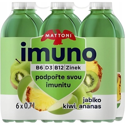 Mattoni Imuno jemne perlivá jablko kiwi ananás 6 x 0,7 l