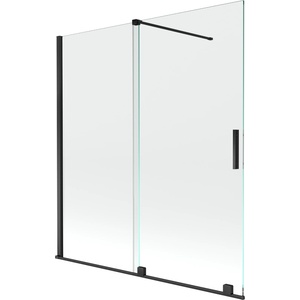 Mexen Velar параван за вана с 2 крила, плъзгащ се, 150 x 150 cm, прозрачен, черен (896-150-000-01-70)