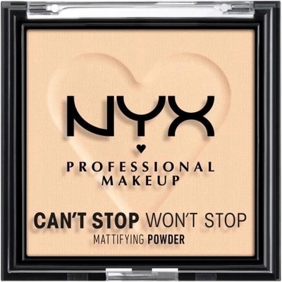 NYX Professional Makeup Can't Stop Won't Stop Mattifying Powder zmatňujúci púder 02 Light 6 g