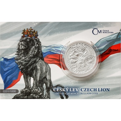 Česká mincovna Stříbrná mince Český lev 2025 stand číslováno 2 oz