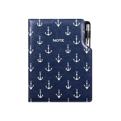 Notes DESIGN A5 linkovaný modrý námořník kotvy
