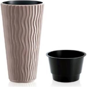 Prosperplast Саксия Prosperplast Sandy Slim 7529U, 39 × 39 × 70, 8 см, мока