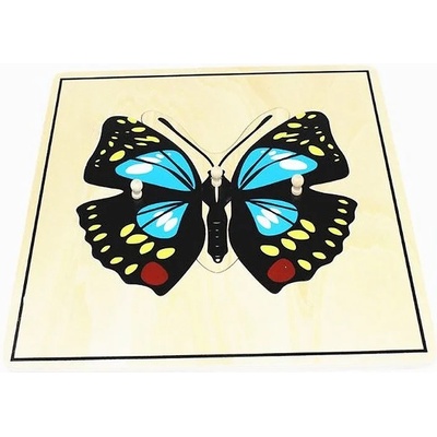 Smart Baby Дървен мини пъзел с животни Smart Baby - Пеперуда, 3 части (MO97-2)