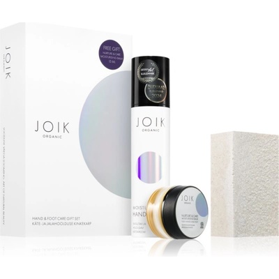 JOIK Organic JOIK Moisture & Care hydratačný krém na ruky 50 ml + JOIK Scrub & Clean Foot Soap mydlo s pemzou na nohy 125 g + JOIK Nurture & Care balzam na ruky a nohy 15 ml kozmetická sada