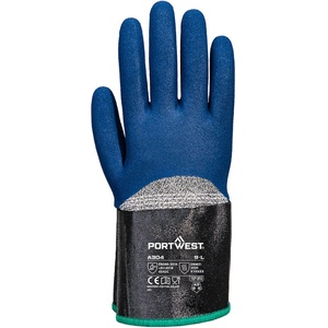 Portwest a304 grip c13 / Нитрилни ръкавици с удължен маншет - синьо/сиви s (a304g4rs)