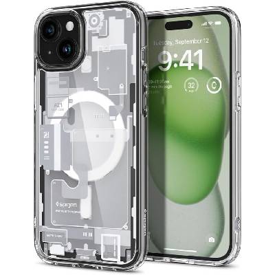 Удароустойчив кейс с MagSafe пръстен за iPhone 15 Plus от Spigen Ultra Hybrid Mag Zero One - Бял (8809896753579)