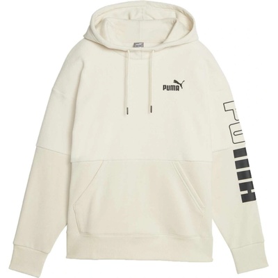 Puma Power Color Block High Neck Hoodie béžová čierna