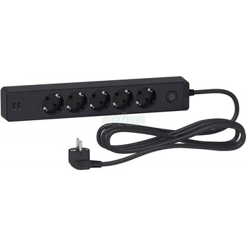 Image 1 of Schneider Electric 5 Plug + 2 USB 3 m Switch (ST945U3B)