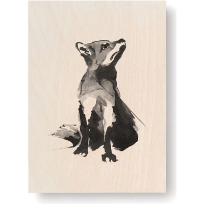 Obrázek na dřevěné kartě Fox 10x15 cm Teemu Järvi Illustrations