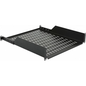 Mirsan 19" рафт MIRSAN MR. HRM2U55.01 за сървърен шкаф - 486 x 550 x 88 мм, 2U, D=450 мм, вентилиран, 4-точков монтаж, 30 кг товар, черен (MR.HRM2U55.01)