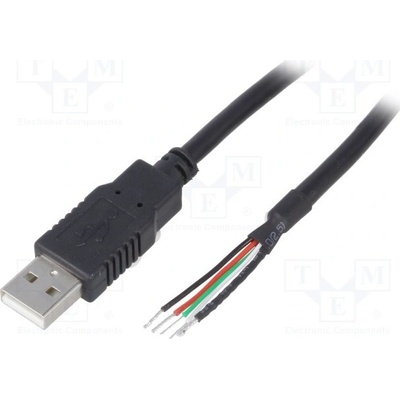 BQ Cable CAB-USB-A-0.5-BK USB 2.0, USB A vidlice, vodiče, 0,5m, černý