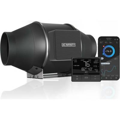 AC Infinity CLOUDLINE T4 Quiet Inline Fan System with Temperature Humidity VPD Controller 100 mm