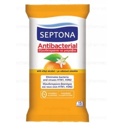 SEPTONA Антибактериални кърпички портокал 15 бр
