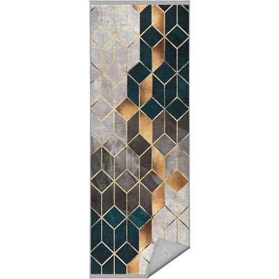 Mila Home Бяло-петролен миещ се килим 80x200 cm - Mila Home (HKG-MMN-cp125-80x200)