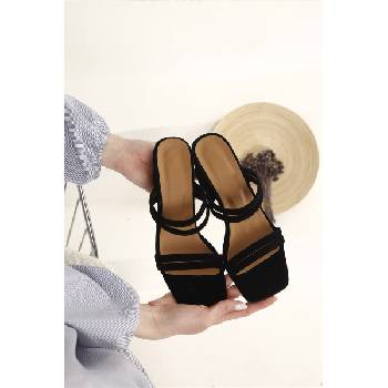 Moda Trend Дамски чехли с ток - Черни #327885 (327885_Черно)