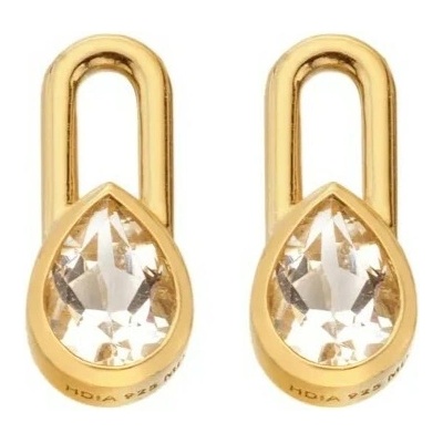 Hot Diamonds Pozlacené náušnice s diamanty a topazy Solitaire DE880