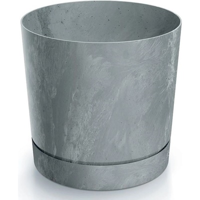 PROSPERPLAST Kvetináč TUBO P BETON EFFECT 17,8cm sivý